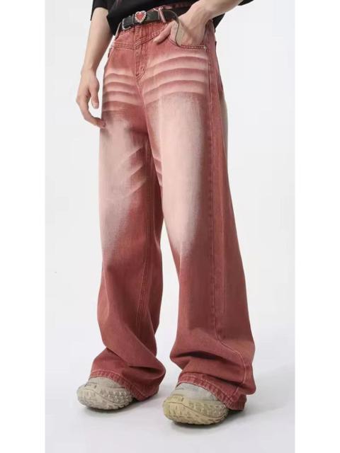 Japanese Brand - Retro straight leg wide leg high street jeans