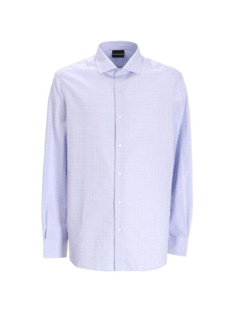 patterned-jacquard cotton shirt