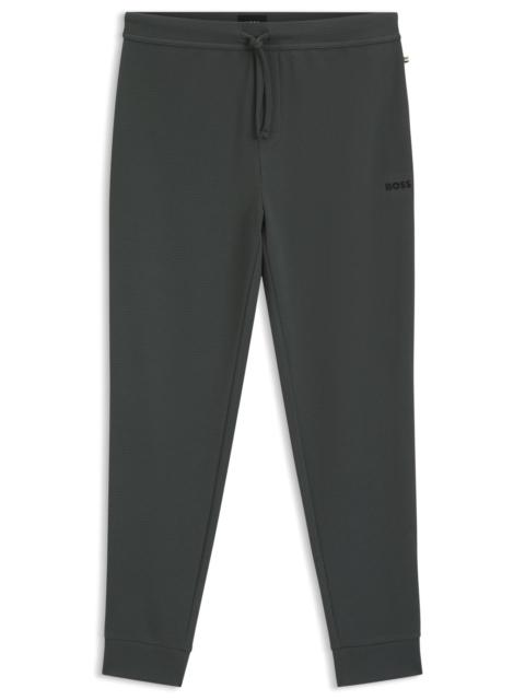 BOSS WAFFLE-STRUCTURE PYJAMA BOTTOMS IN A COTTON BLEND