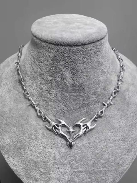 Other Designers Japanese Brand - Tribal Heart Cyber-Y2K Barbed Wire Necklace