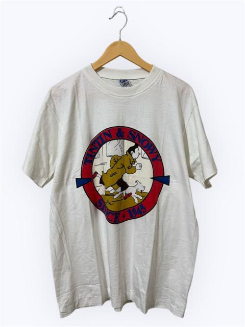 Other Designers Vintage 90s Y2K Tintin and Snowy Single Stitched Tee