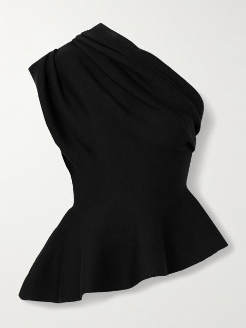 KHAITE Aimee Asymmetric One-shoulder Wool-blend Peplum Top