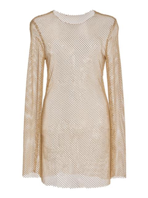 TOVE Carmen Crystal-Mesh Top neutral