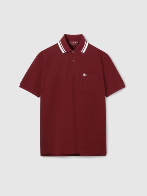 GUCCI Cotton piquet polo shirt with embroidery