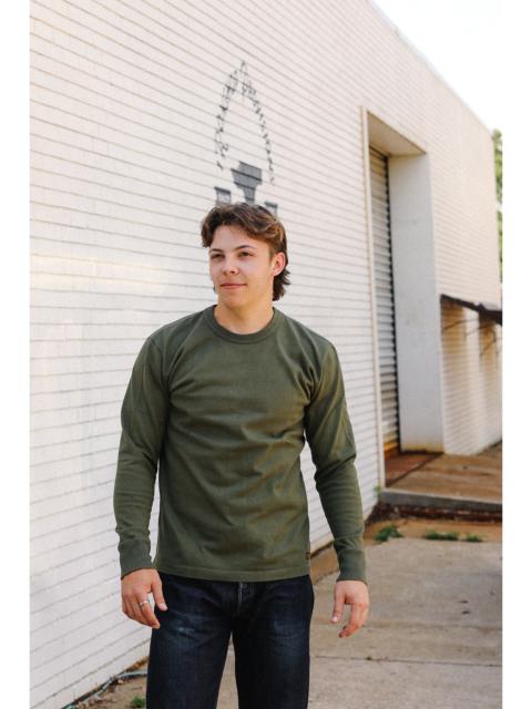 Iron Heart 11OZ COTTON KNIT CREW NECK SWEATER-OLIVE IHTL-1501-OLV