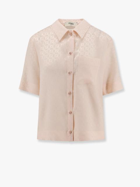 FENDI Fendi Women Jacquard Silk Shirt With Ff Chess Motif