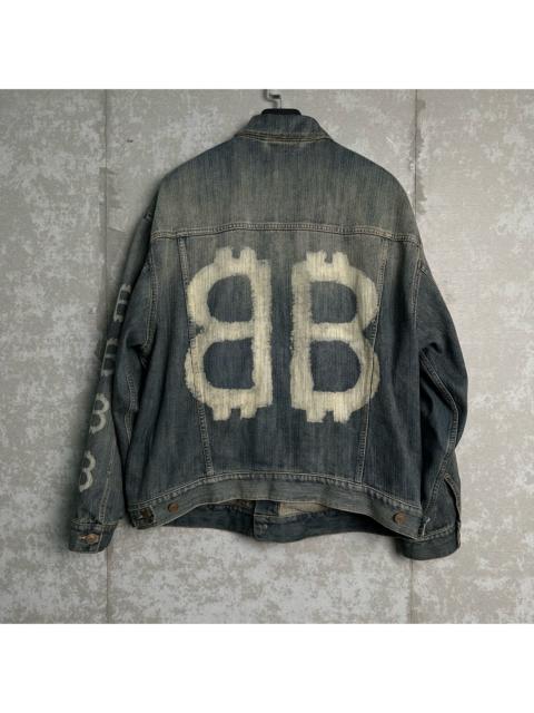 BALENCIAGA Balenciaga Bitcoin Distressed Denim Jacket