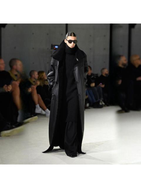 SAINT LAURENT Saint Laurent Oversized Leather Shearling Coat