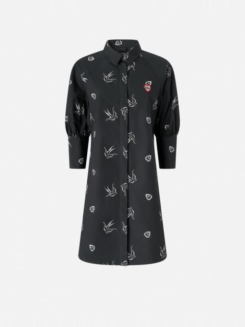 PINKO SHORT TATTOO-PRINT SHIRT DRESS
