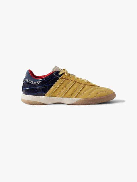 adidas Wales Bonner Samba Millennium paneled suede and croc-effect leather sneakers