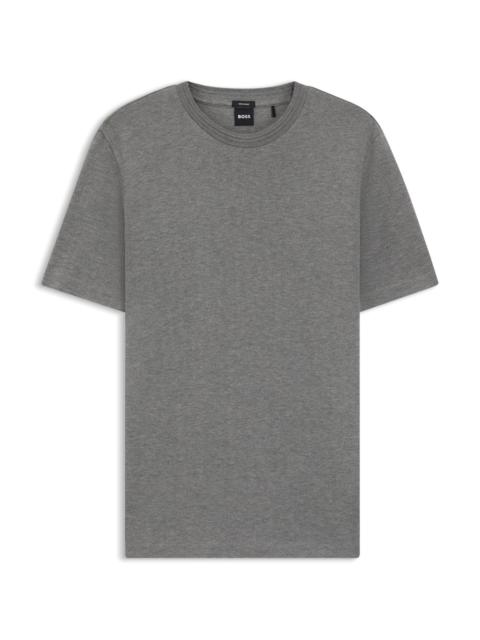 BOSS HERRINGBONE-STRUCTURE T-SHIRT IN COTTON