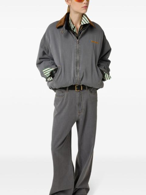 Miu Miu MIU MIU - Women Velvet Collared Chambray Jacket