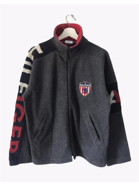 Other Designers Vintage - Vintage Hilfiger Jeans Big Logo Fleece Jacket