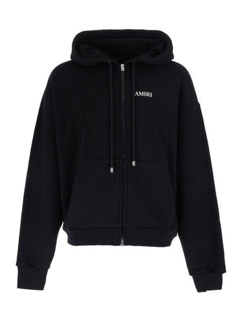 AMIRI Amiri Men Hooded Zip Sweatshirt With Tech Fabric Patch Unisex