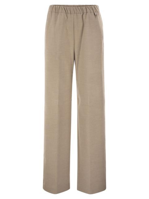 Herno Herno Women Wide-Leg Flannel-Effect Trousers With Elasticated Waistband
