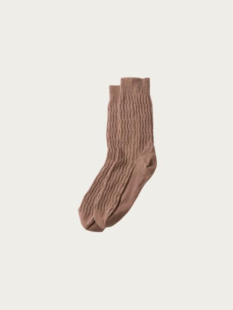 ROTOTO® Folk Crochet Socks - L. Brown