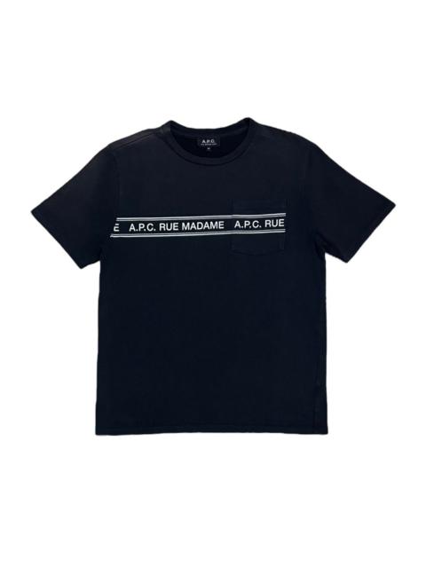 A.P.C. Vintage Designer A.P.C Rue Madame Sunfaded Black Tshirt