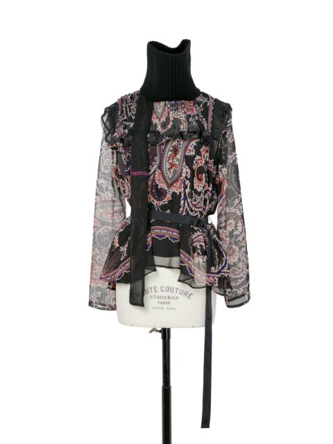 sacai Paisley Print x Wool Knit Pullover