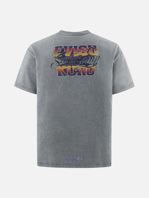 EVISU Logo Embroidery and Surf Camp Print Regular Fit T-shirt