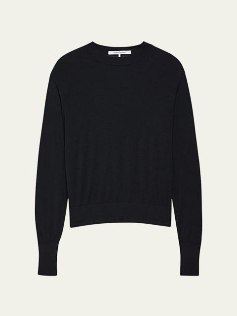 Another Tomorrow Featherweight Sheer Wool Sweater