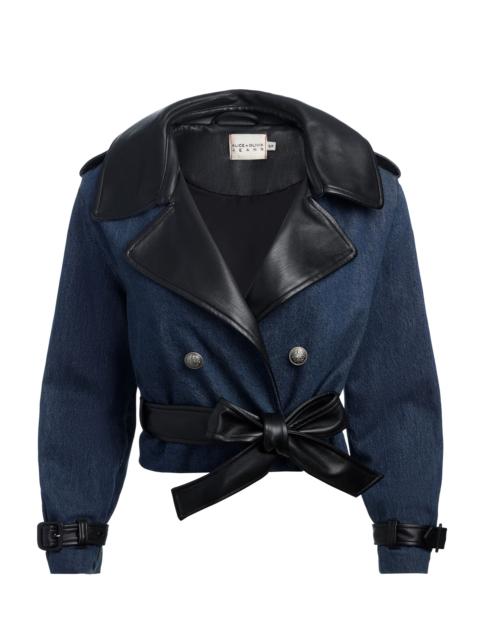 Alice + Olivia KEITH CROPPED DENIM TRENCH