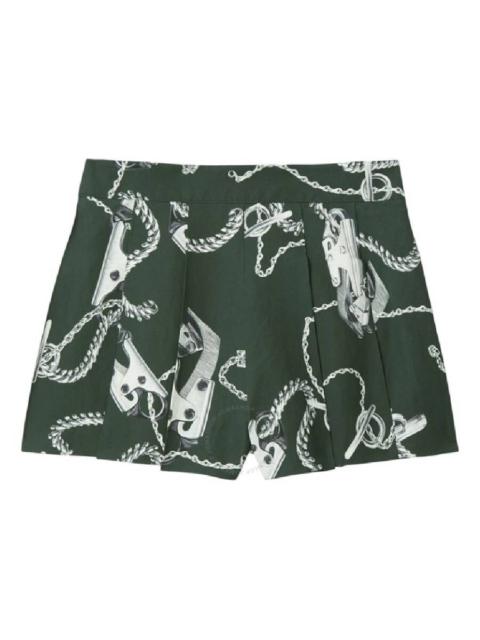 Burberry All-Over Graphic Print Pleated Shorts
