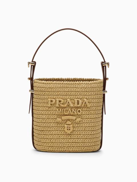 Prada Prada Small Raffia Bucket With Logo Women | luosophy | REVERSIBLE