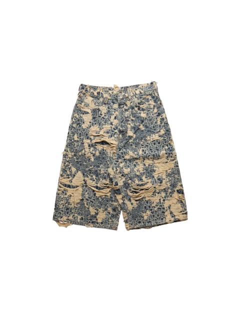 Acne Studios Acne Studios Distressed Monogram Denim Shorts Blue
