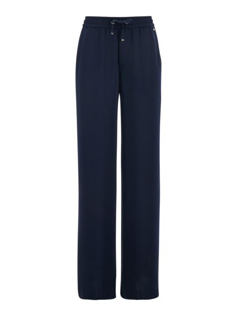 Herno Herno Women Blue Pants With Drawstring Elastic Waist And Logo Plaque On The Drawstring In Tech Fabri
