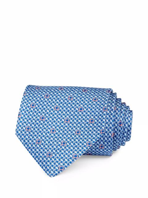FERRAGAMO Woven Gancini Silk Classic Necktie