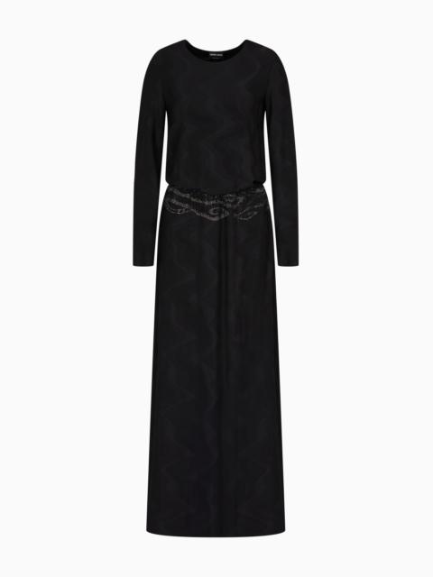 GIORGIO ARMANI VISCOSE JACQUARD JERSEY LONG DRESS