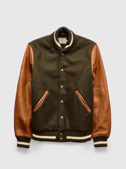Dehen 1920 Varsity Jacket in Loden/Rust
