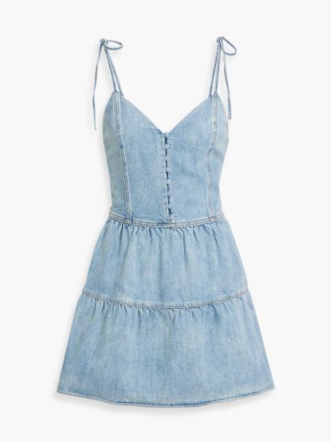 Alice + Olivia Shanti tiered denim mini dress