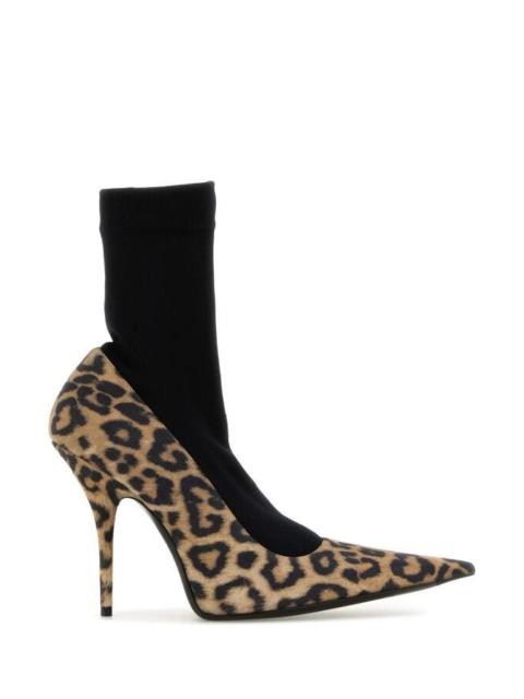 Balenciaga Women Printed Suede Avenue Sock Pumps