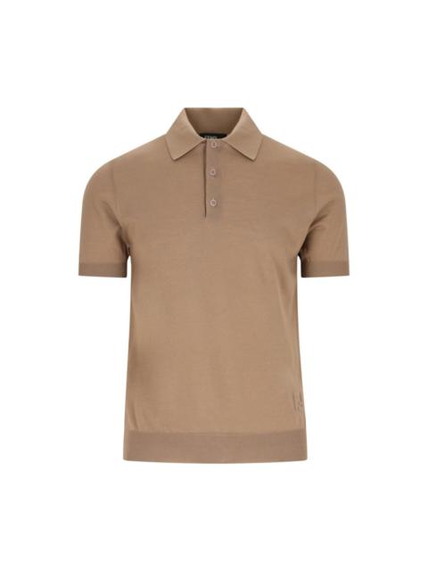 FENDI Logo Knit Polo Shirt