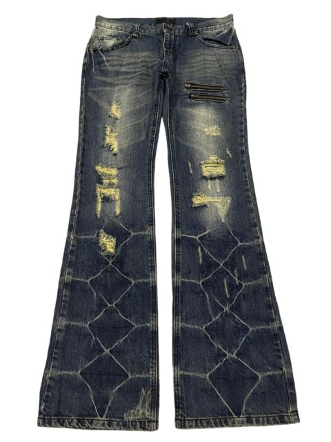 Other Designers Streetwear - Vintage Japan Black Baccara Distressed Style Flare Jeans