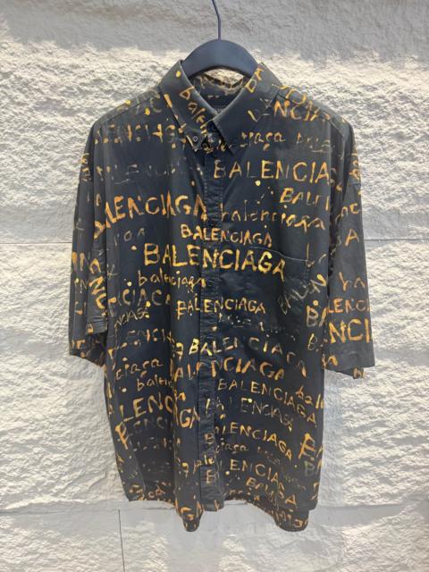 BALENCIAGA Balenciaga All Over Logo-Print Shirt Black