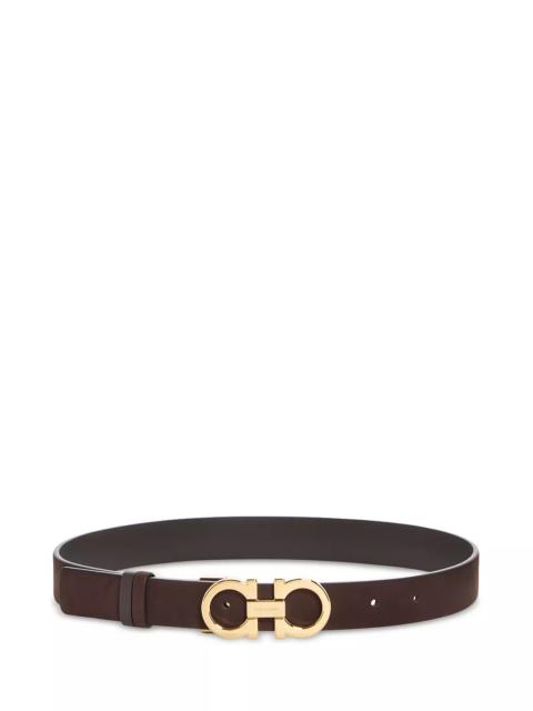 FERRAGAMO Women's Double Gancini Leather & Suede Reversible Belt