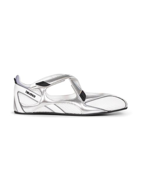 THE ATTICO Silver "Floor 01" ballet flats
