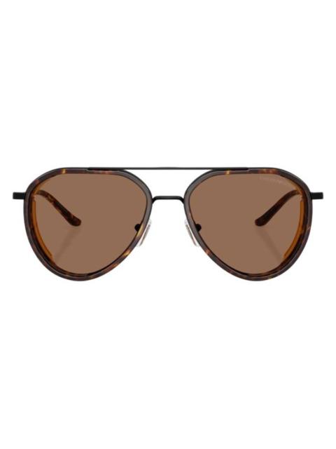 EMPORIO ARMANI Emporio Armani Dark Brown Pilot Men's Sunglasses EA2163 300173 56