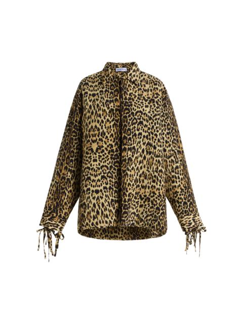 MARIE ADAM-LEENAERDT Leopard-Print Crepe Base Shirt animal