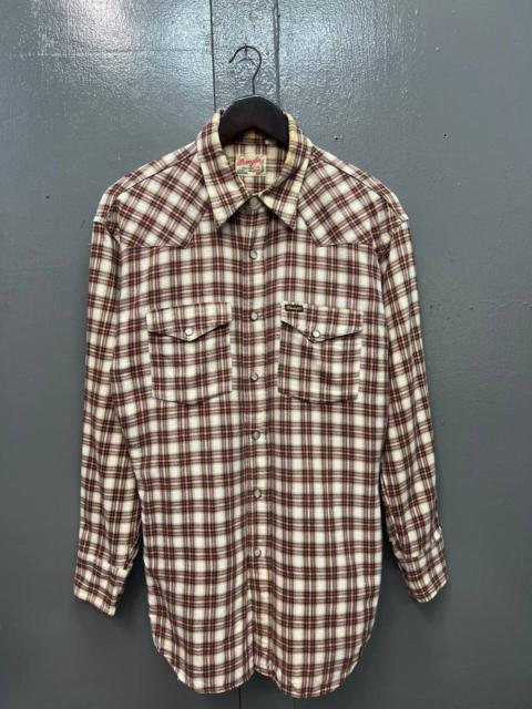 Other Designers Wrangler - VINTAGE WRANGLER PEARL SNAP BUTTON FLANNEL