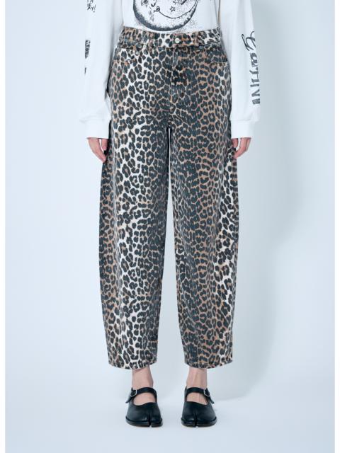Ganni Women Leopard Stary Jeans