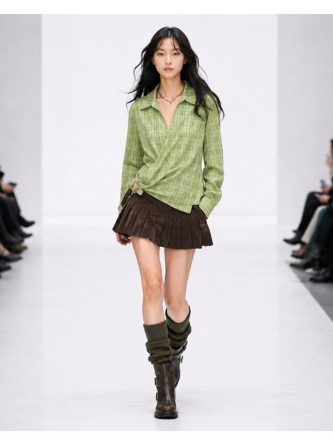 Burberry Burberry London Green Check Wrap Blouse Cropped