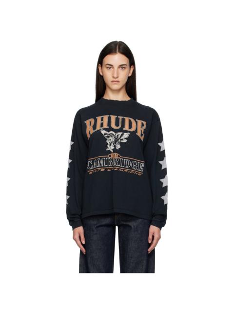 Rhude Black 'Cambridge State Champs' LS T-shirt