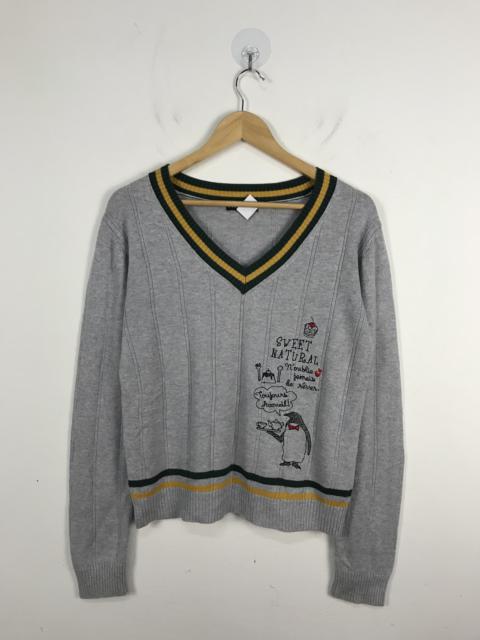 Other Designers Japanese Brand - Kitty Mona Big Vneck Knitted Pullover #2952