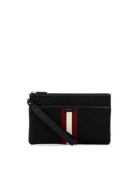 Other Designers Bally Black Nylon Code Clutch
