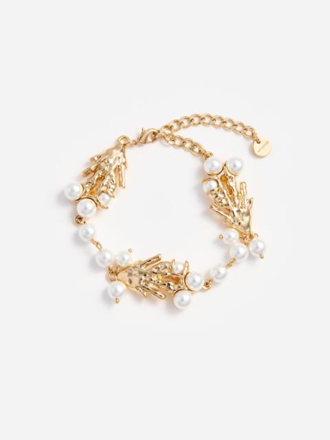 self-portrait Gold Coral Pearl Bracelet