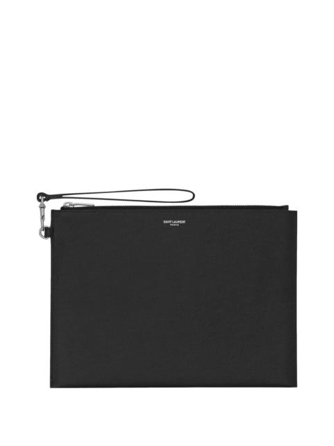 SAINT LAURENT Saint Laurent Men Zipped Tablet Holder In Grain De Poudre-Leather