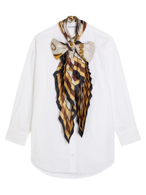 Acne Studios Acne Studios Dasca Printed Neck-tie Cotton-poplin Shirt